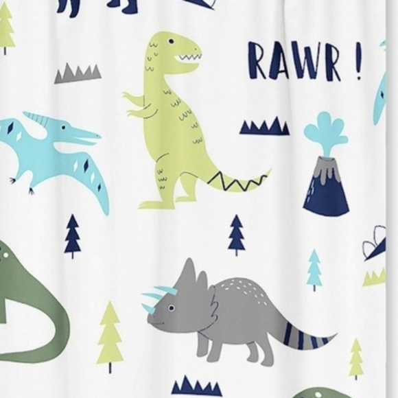 Sweet Jojo Dinosaur Print Curtains - Picture 2 of 2